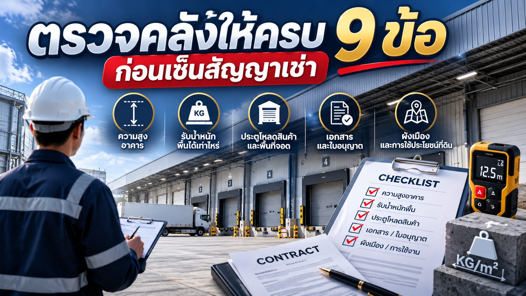 วิธีตรวจคลังสินค้าให้ครบ 9 ข้อก่อนเซ็นสัญญาเช่า
